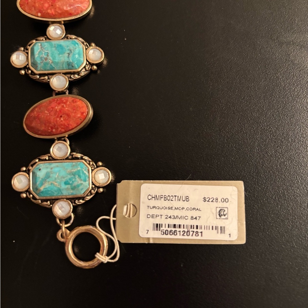Genuine Turquoise, Coral, and Mop Jewelry Set - Picture 11 of 15